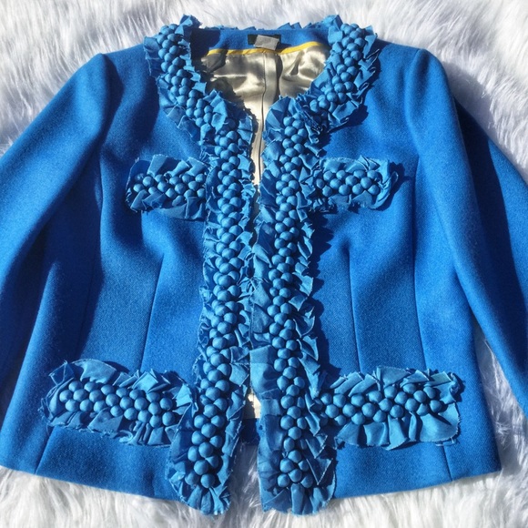 J. Crew Jackets & Blazers - J. Crew Blue Wool Astrid Berry Blazer Size 4